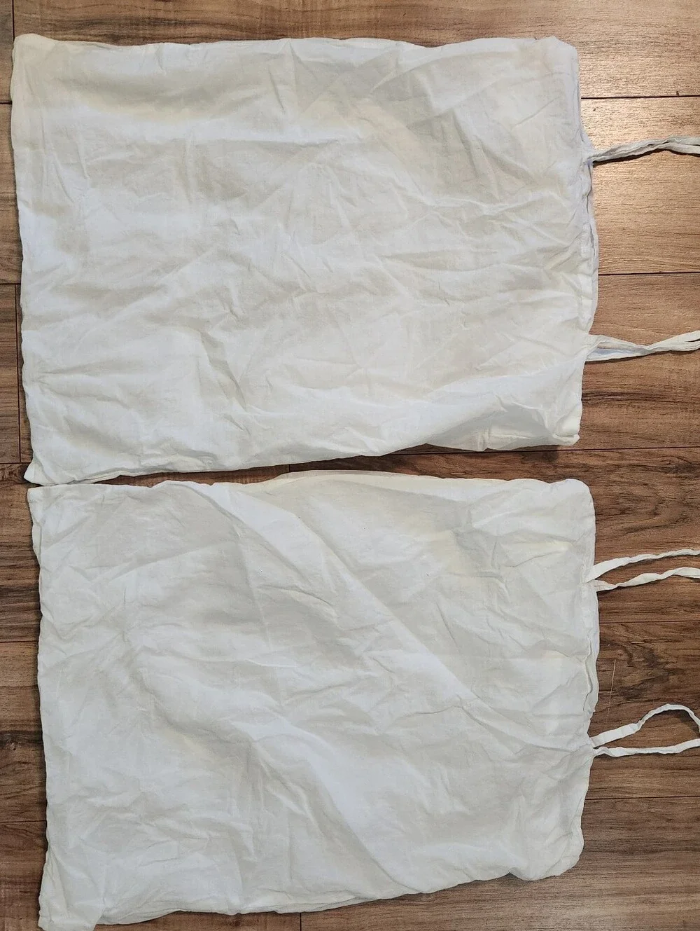 Pottery Barn Hadley White Standard Ruched Tie Sides Sheer Pillow Cases